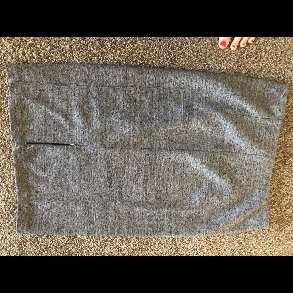 High waisted grey midi skirt L (12/14) STRETCHY